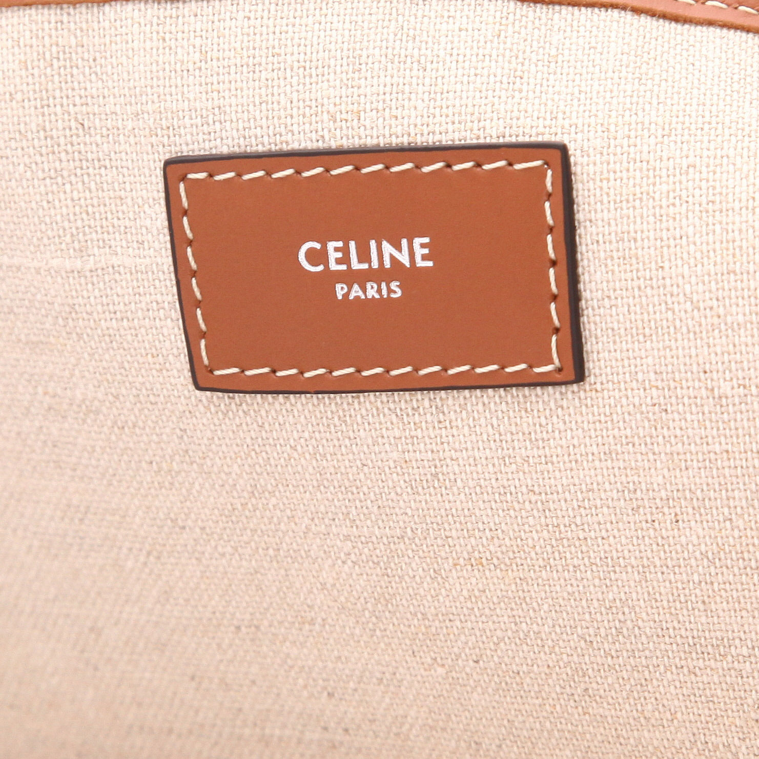 Borsa Celine  Museum in rafia beige e pelle marrone - Detail D2