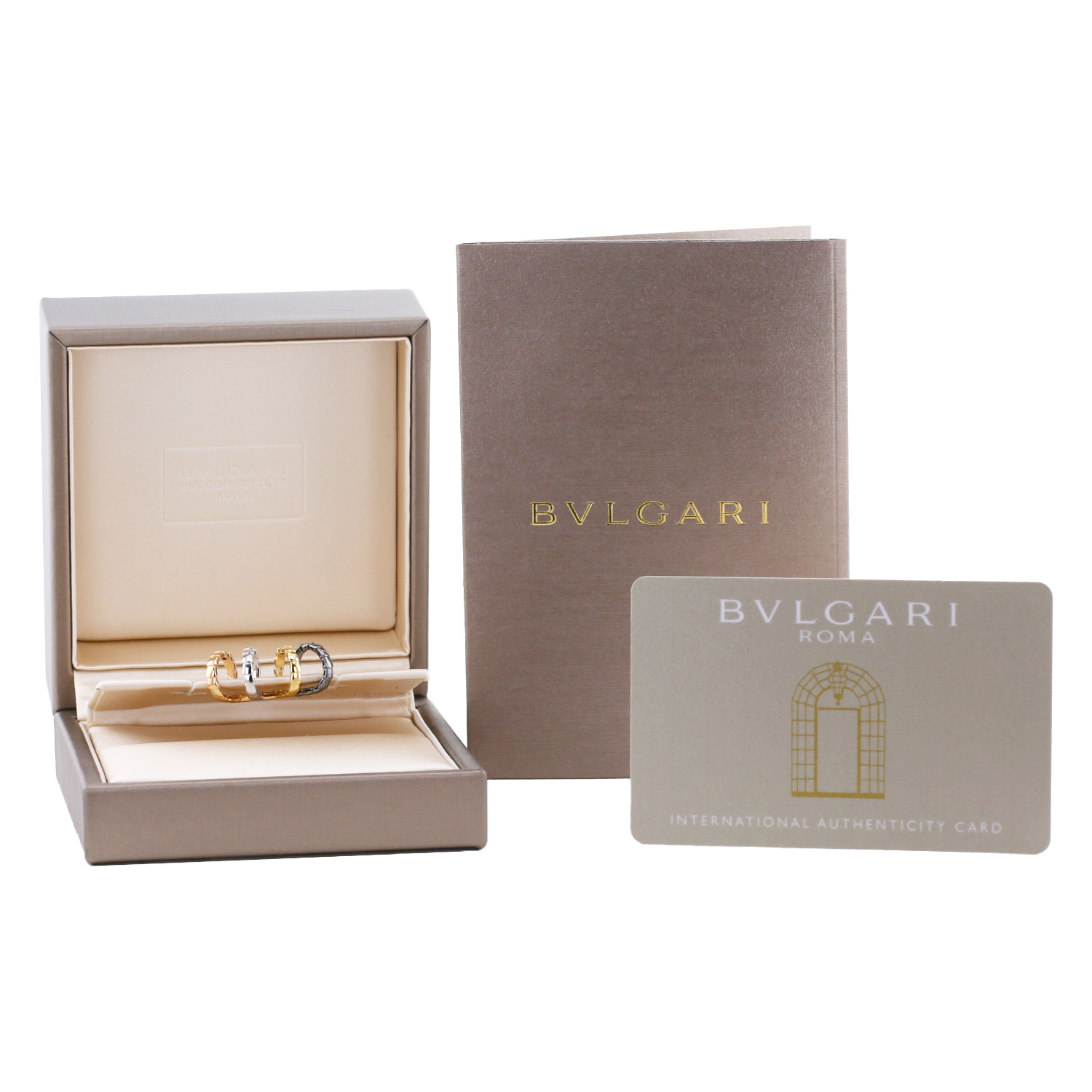 Articulated Bulgari Serpenti earring in 3 golds and blackened gold - Detail D2