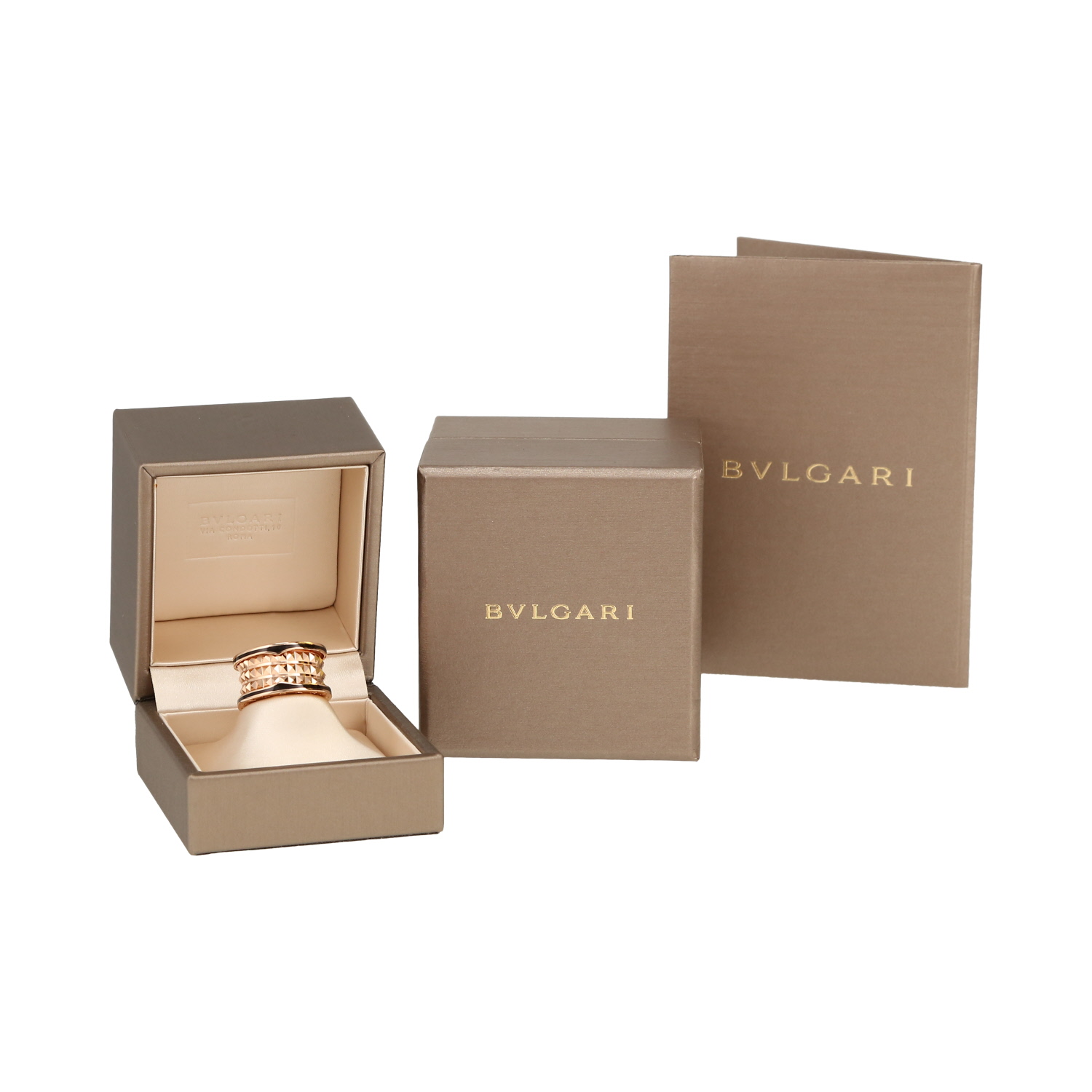 Bulgari B.Zero1 Rock ring in pink gold and ceramic - Detail D2