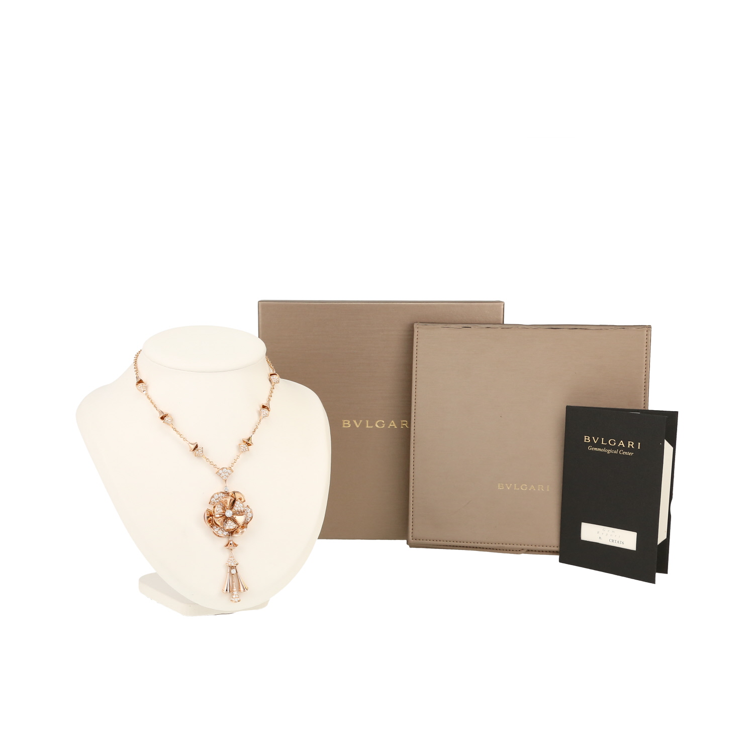 Collier Bulgari Diva's Dream en or rose et diamants en diamants - Detail D2