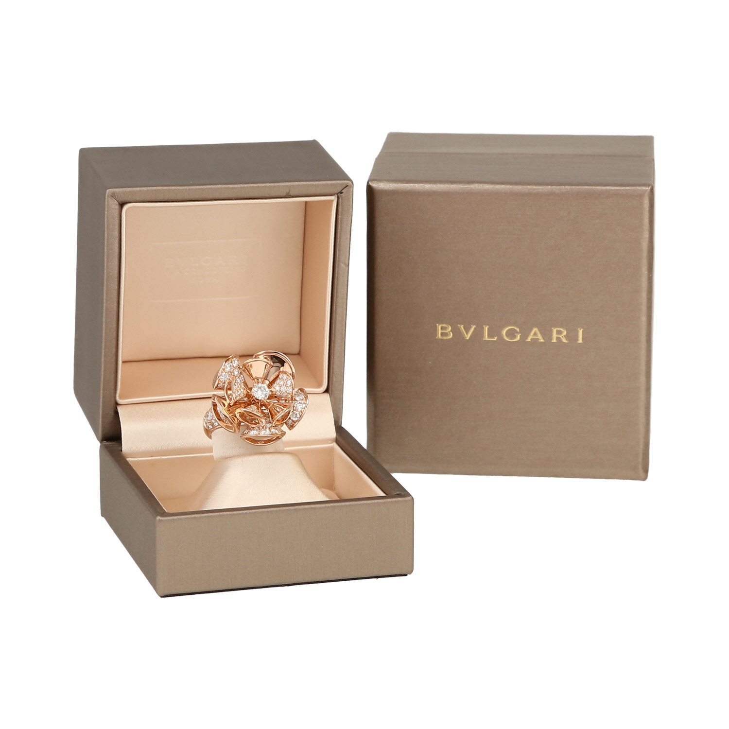 Anello Bulgari Diva's Dream modello grande in oro rosa e diamanti - Detail D2