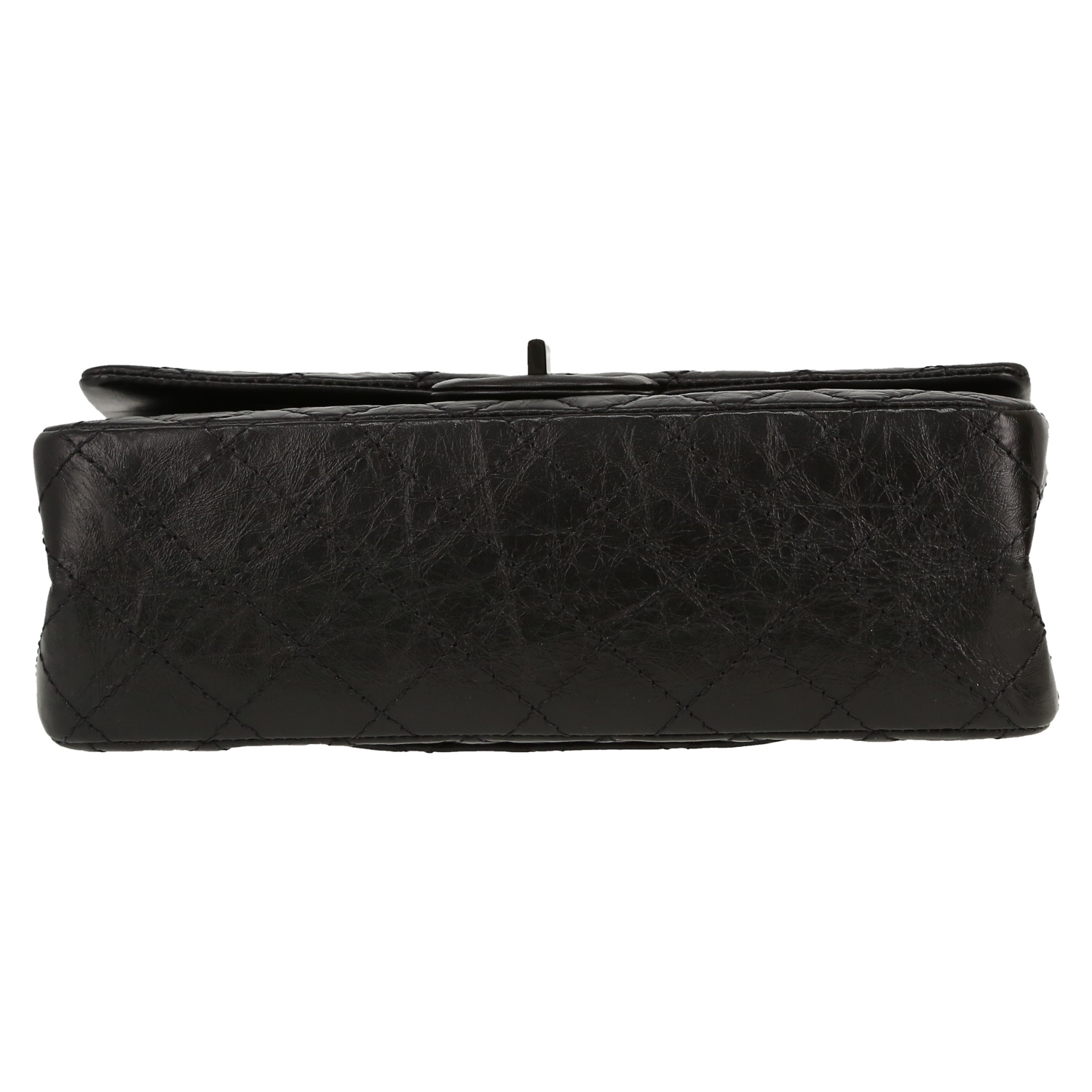 Chanel  Chanel 2.55 handbag  in black quilted leather - Detail D1