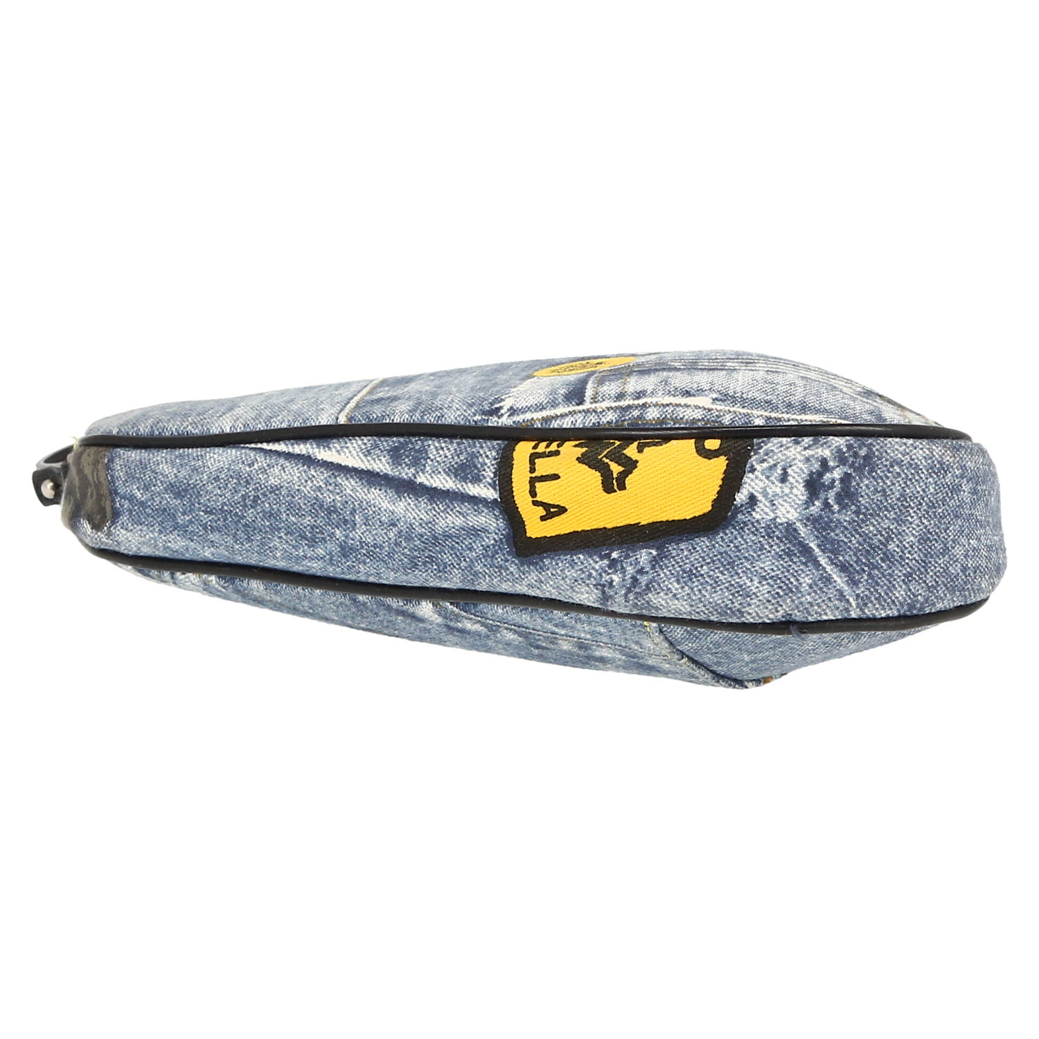 Bolso de mano Dior  Saddle en lona denim azul y cuero azul marino - Detail D1