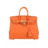 Hermès  Birkin 25 cm handbag  in orange togo leather - 360 thumbnail