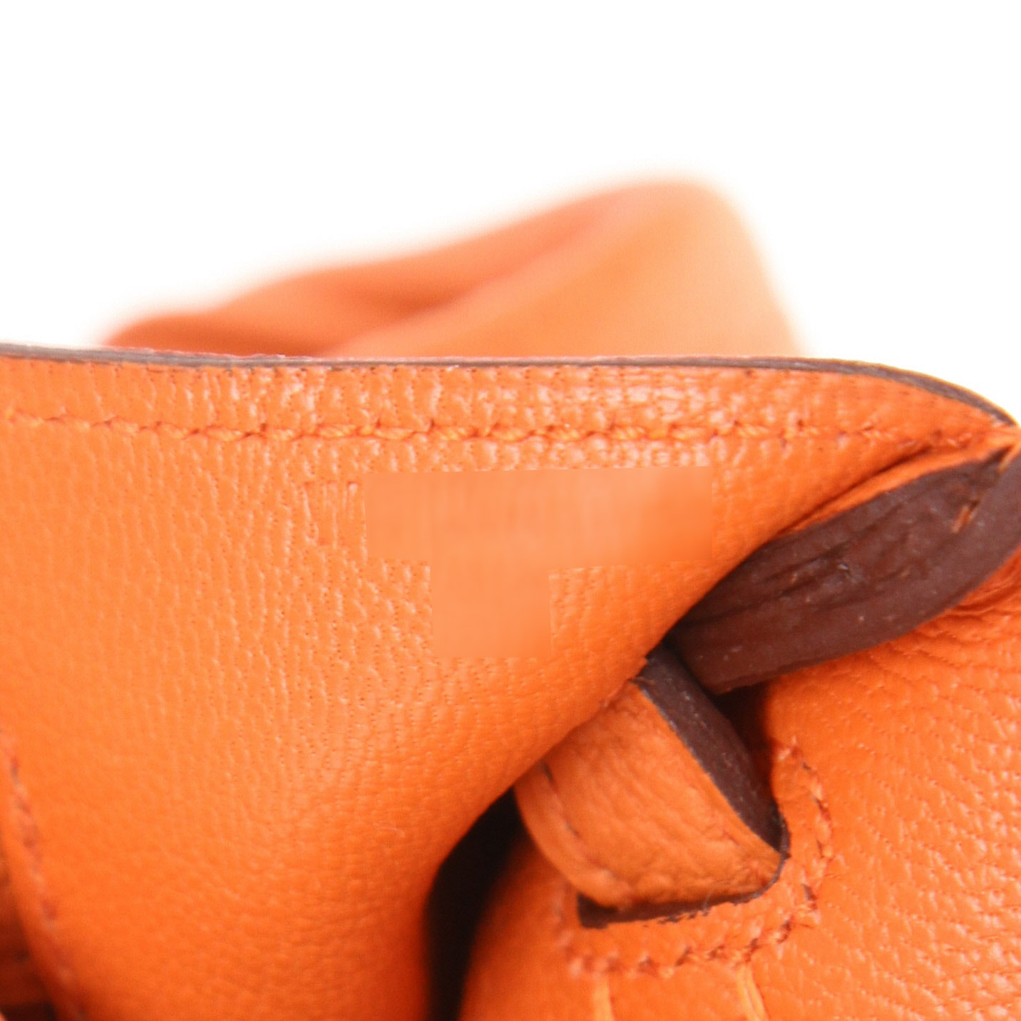 Hermès  Birkin 25 cm handbag  in orange togo leather - Detail D4