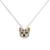 Boucheron Fuzzy le Chat Léopard necklace in pink gold, diamonds and emerald - 00pp thumbnail