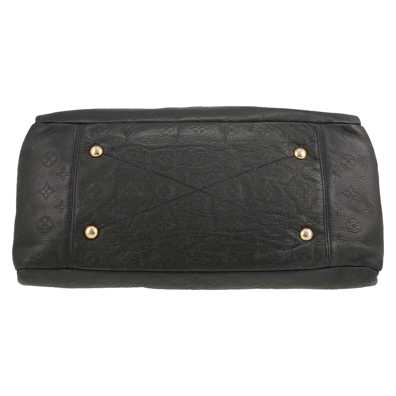 Louis Vuitton  Artsy medium model  handbag  in navy blue empreinte monogram leather - Detail D1