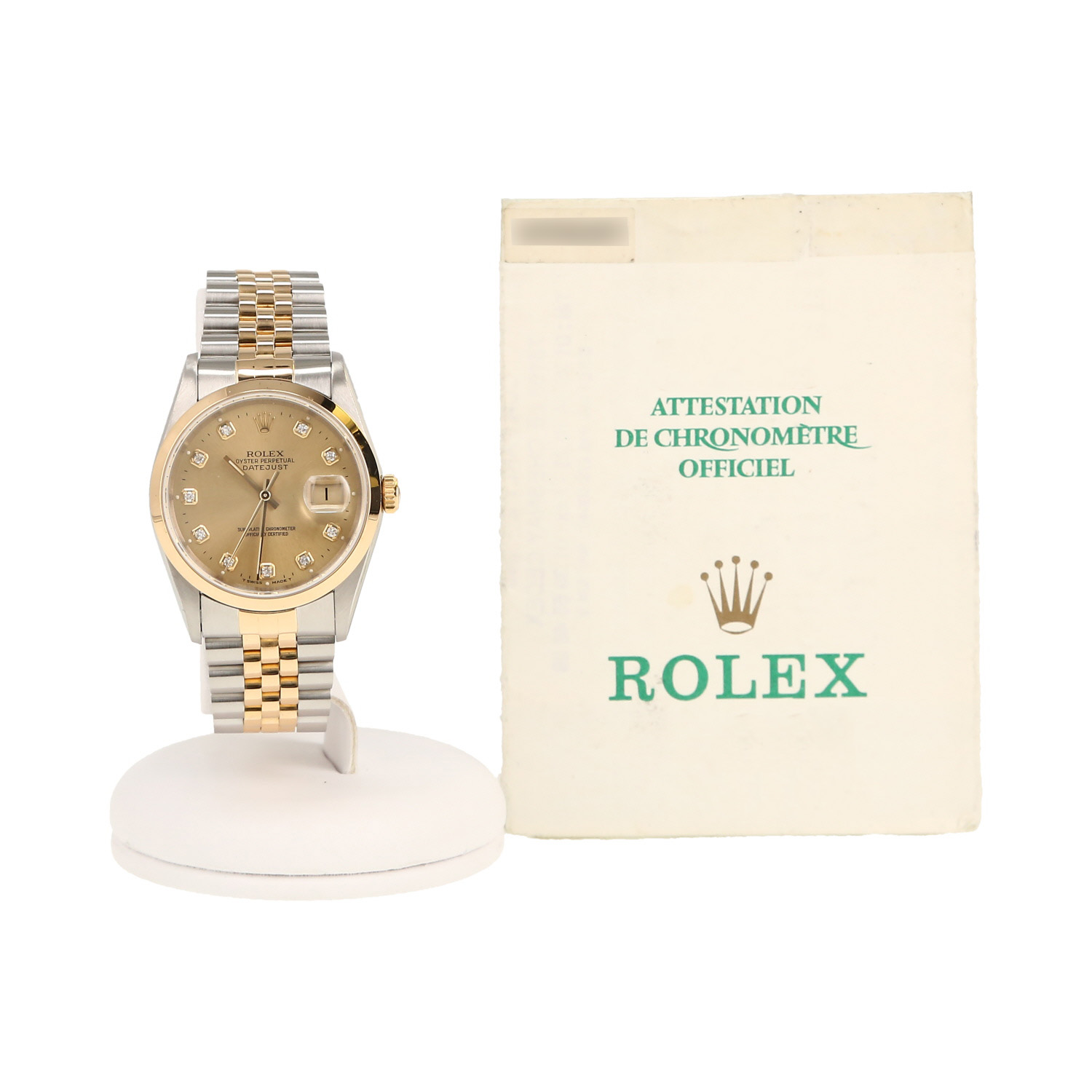 Montre Rolex Datejust en or et acier Ref: Rolex - 16203  Vers 1996 - Detail D2