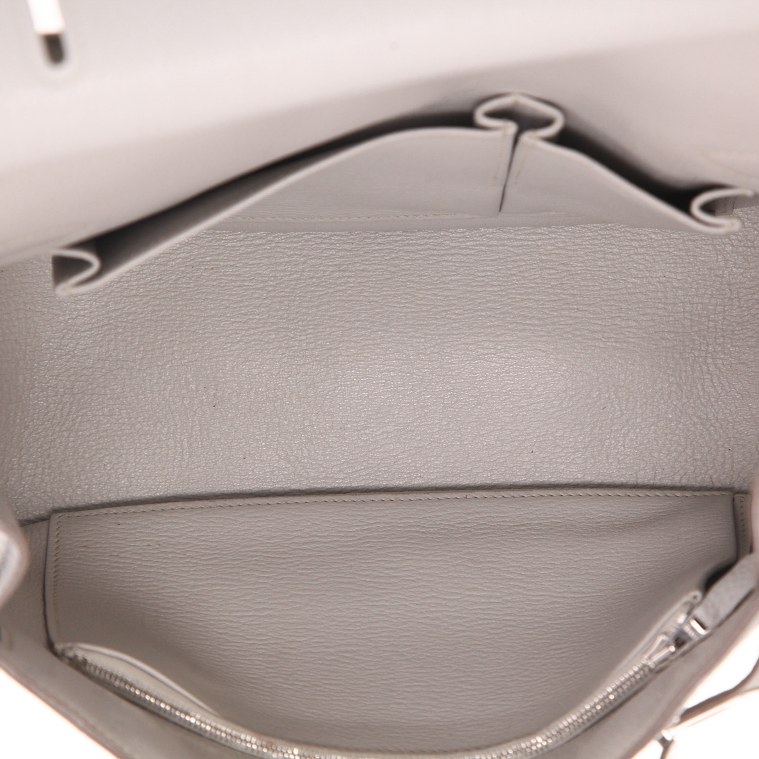 Borsa a tracolla Hermès  Jypsiere 28 cm in pelle togo grigia - Detail D3