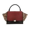 Celine  Trapeze handbag  in red and beige python  and black leather - 360 thumbnail