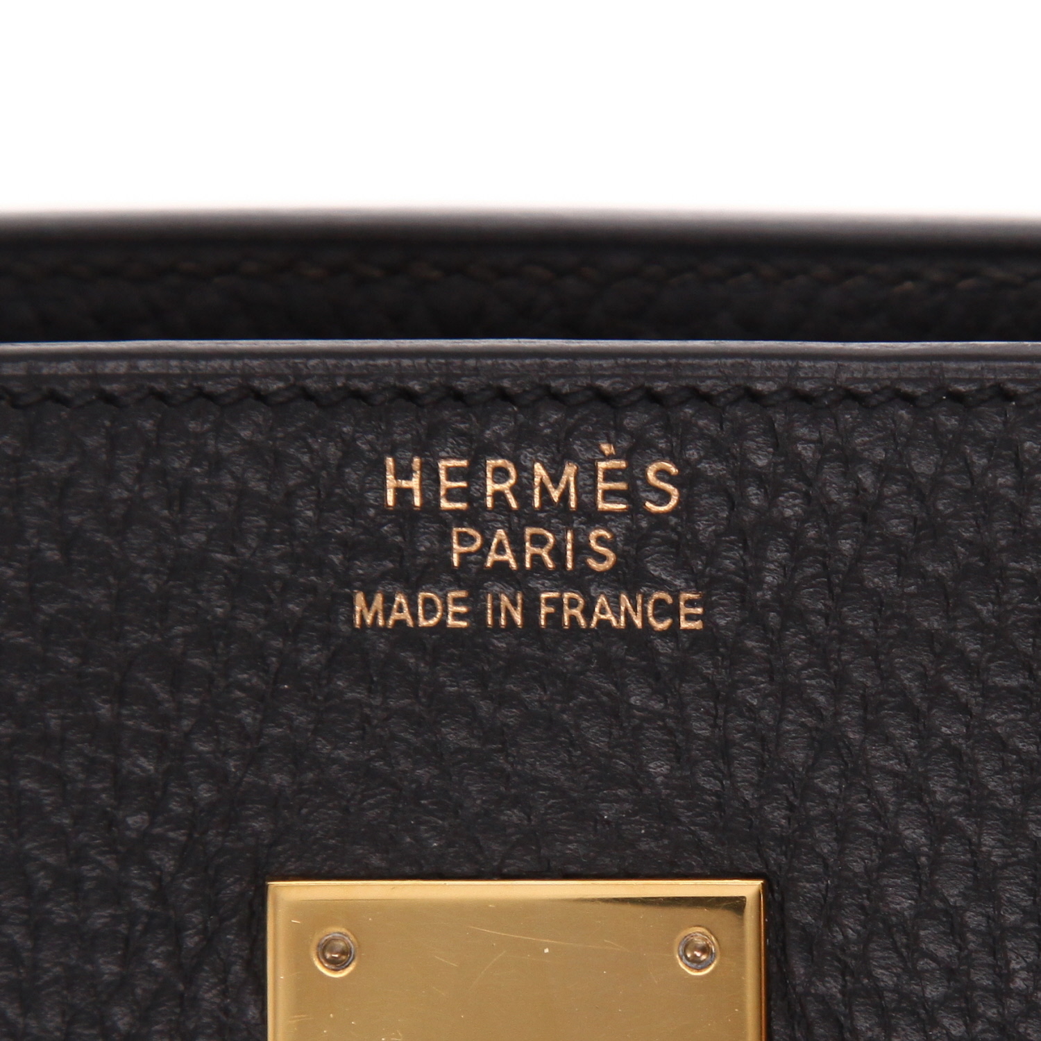 Borsa Hermès  Birkin 35 cm in pelle Fjord nera - Detail D2