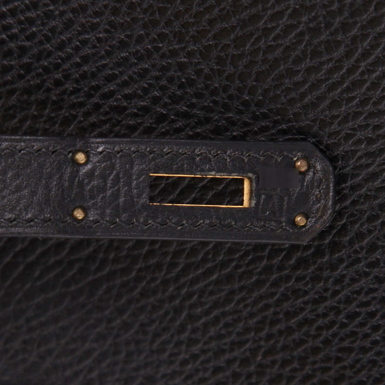 Bolso de mano Hermès  Birkin 35 cm en cuero Fjord negro - Detail D4
