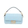 Fendi  Baguette handbag  in light blue monogram leather - 360 thumbnail