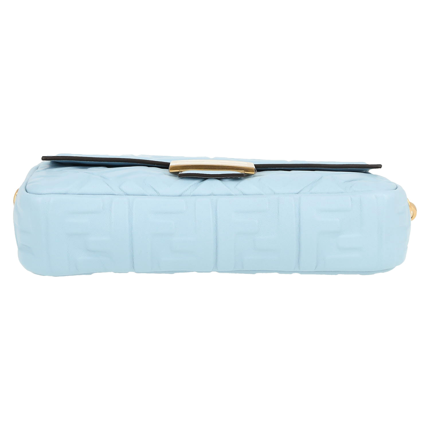 Sac à main Fendi  Baguette en cuir monogram bleu-ciel - Detail D1