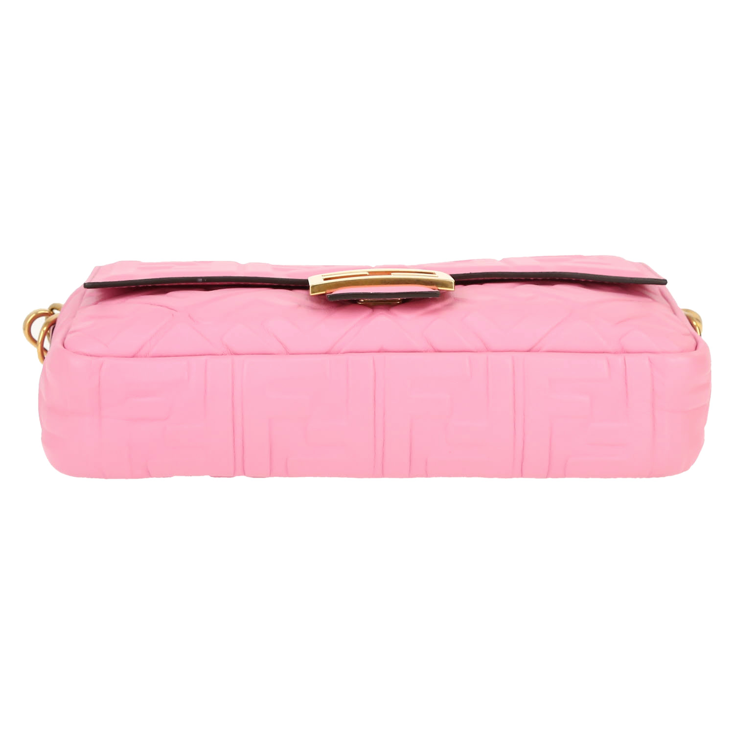 Fendi  Baguette handbag  in pink monogram leather - Detail D1
