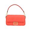 Fendi  Baguette handbag  in coral leather - 360 thumbnail