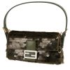 Fendi  Baguette handbag  in khaki paillette  and green leather - 00pp thumbnail