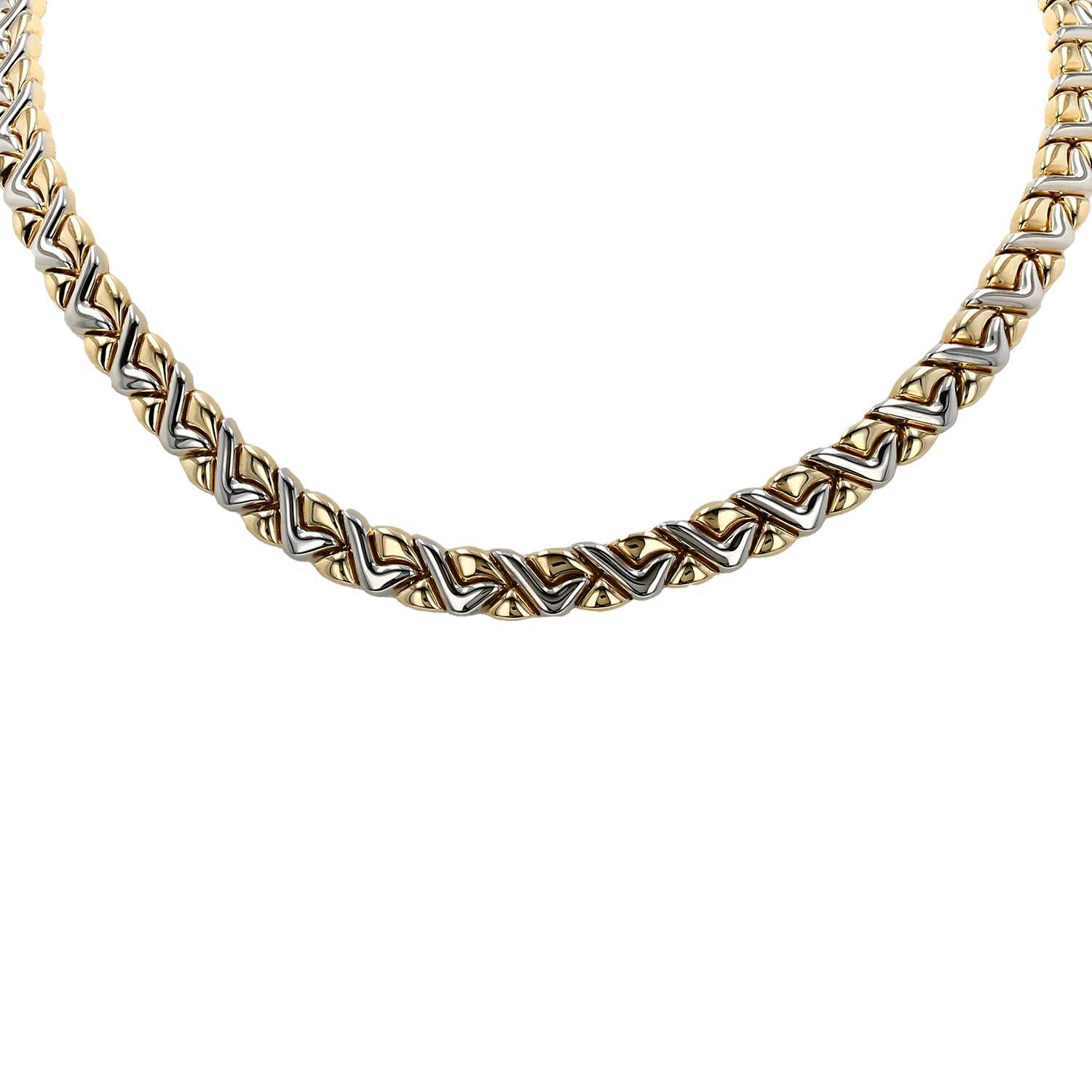 Collana Vintage  in oro giallo e oro bianco