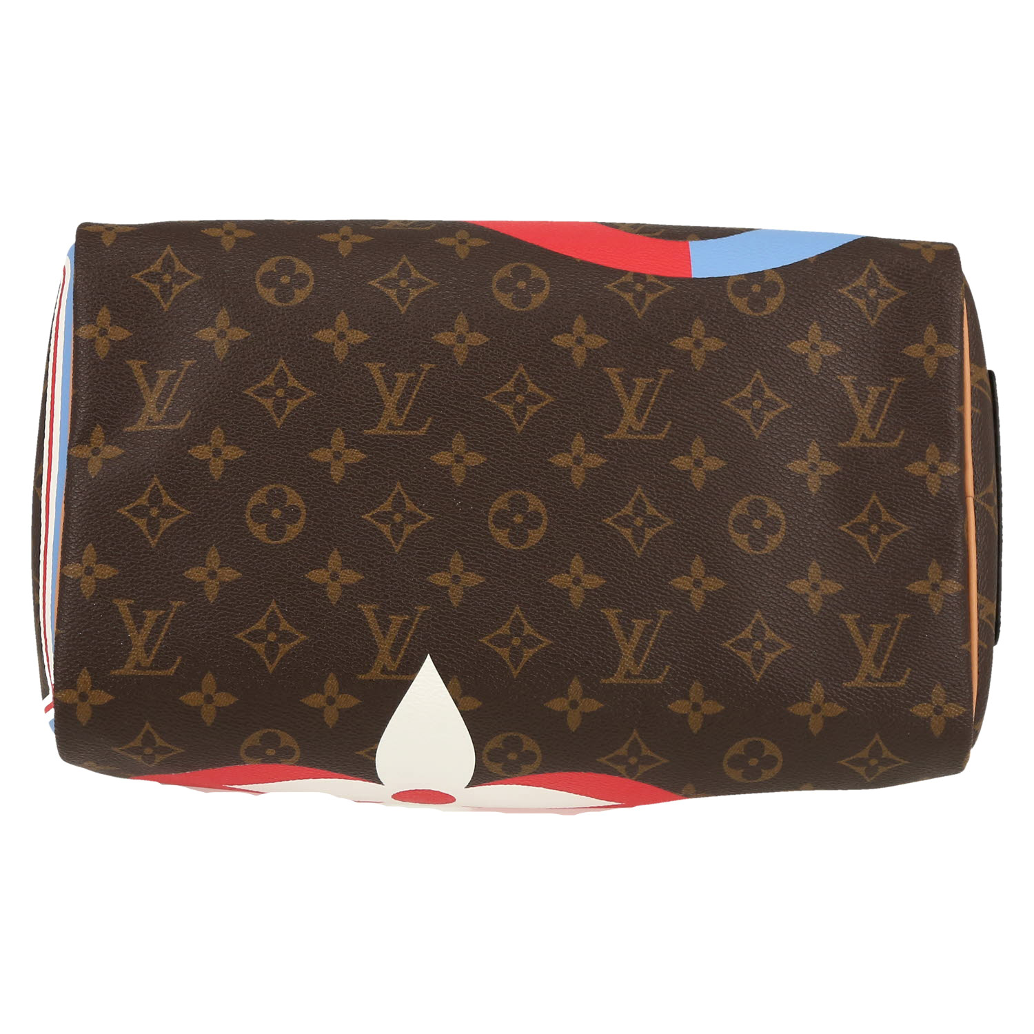 Sac bandoulière Louis Vuitton  Speedy Editions Limitées Game On en toile monogram marron et cuir naturel - Detail D1