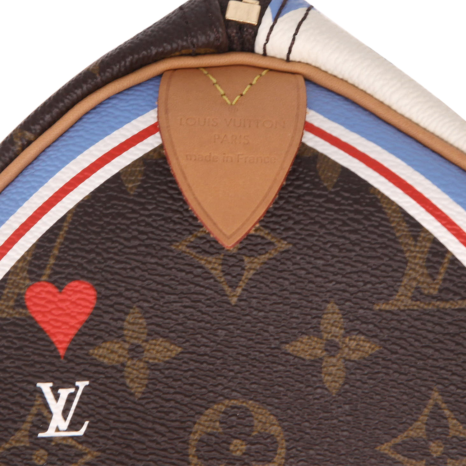 Sac bandoulière Louis Vuitton  Speedy Editions Limitées Game On en toile monogram marron et cuir naturel - Detail D2