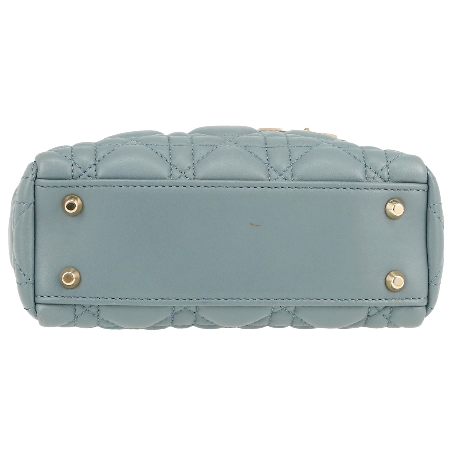Borsa Dior  Lady Dior mini  in pelle cannage celeste - Detail D1