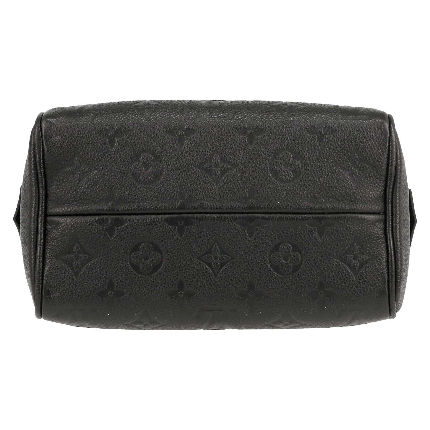 Louis Vuitton  Nano Speedy handbag  in black empreinte monogram leather  and black grained leather - Detail D1