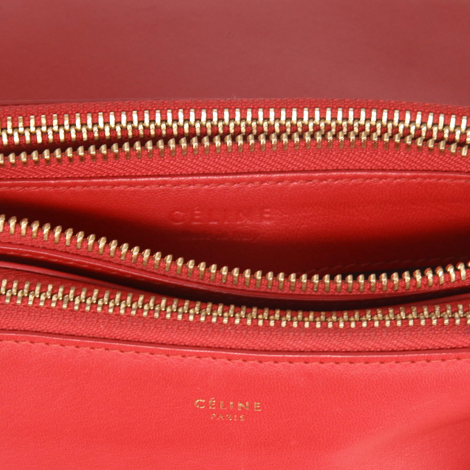 Celine  Trio shoulder bag  in red leather - Detail D2