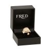 Fred Pain de Sucre medium model ring in yellow gold, diamonds and moonstone - Detail D2 thumbnail