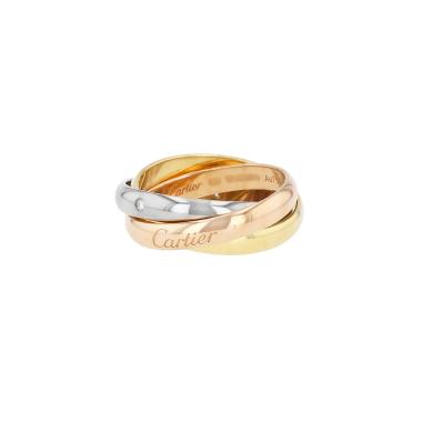 Cartier Trinity medium model ring in 3 golds and diamonds, size 55