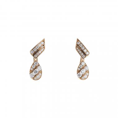 Paire de boucles d'oreilles Chaumet Joséphine Aigrette en or rose et diamants