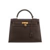 Bolso de mano Hermès  Kelly 32 cm en cuero Courchevel marrón - 360 thumbnail