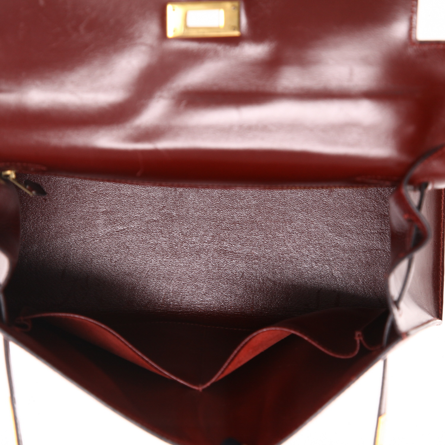 Bolso de mano Hermès  Kelly 28 cm en cuero box rojo H - Detail D3