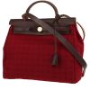 Hermès  Herbag shoulder bag  in red canvas  and brown Hunter cowhide - 00pp thumbnail