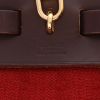 Bolso bandolera Hermès  Herbag en lona roja y vaca Hunter marrón - Detail D2 thumbnail
