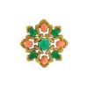 Van Cleef & Arpels Delphes  1970's brooch-pendant in yellow gold, chrysoprase and coral - 360 thumbnail
