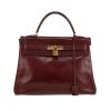 Hermès  Kelly 32 cm handbag  in burgundy box leather - 360 thumbnail