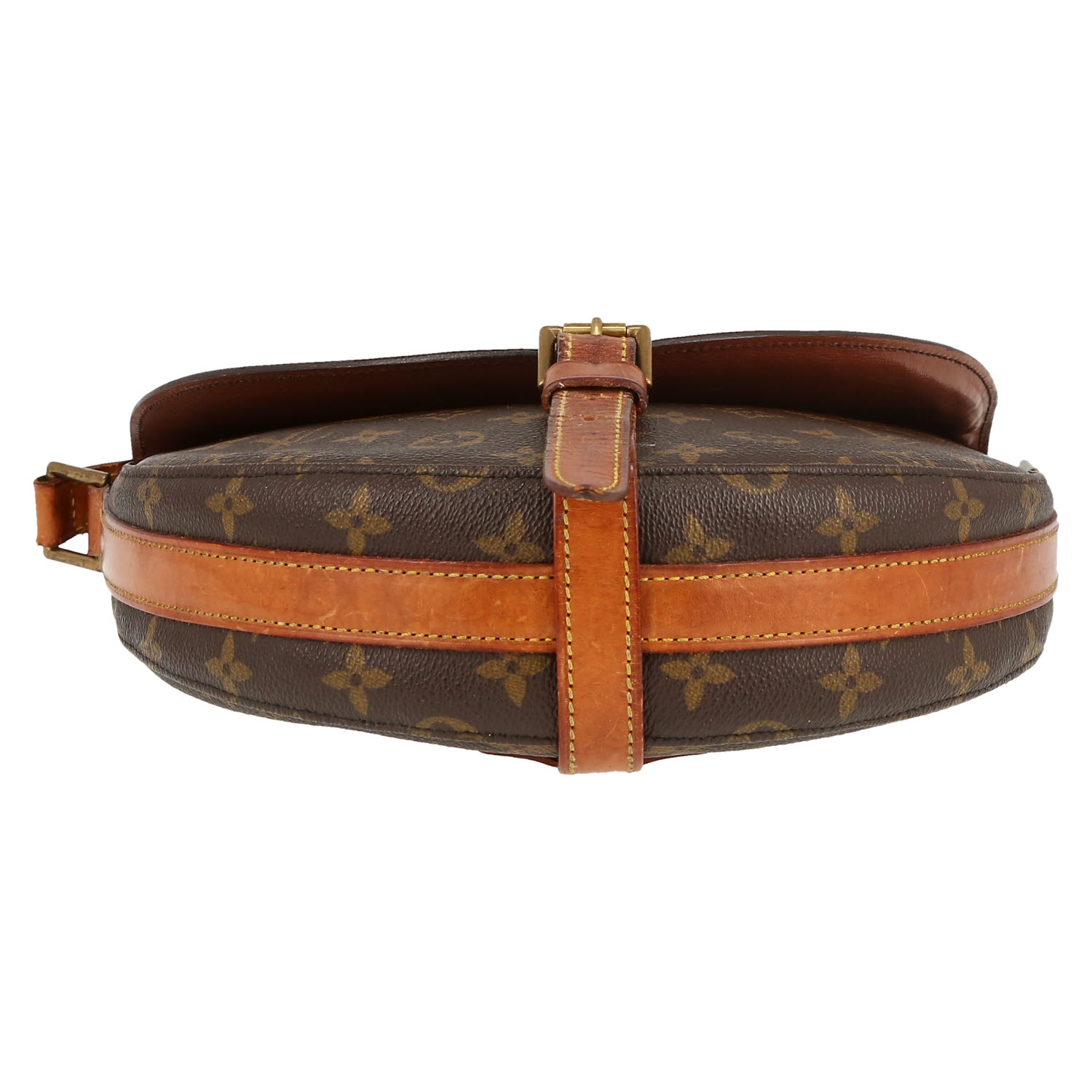 Borsa a tracolla Louis Vuitton  Chantilly modello grande  in tela monogram marrone e pelle naturale - Detail D1