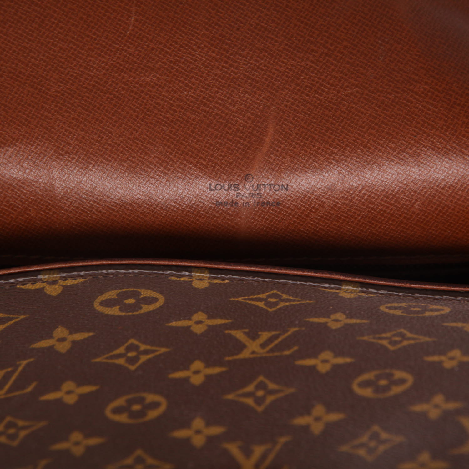 Borsa a tracolla Louis Vuitton  Chantilly modello grande  in tela monogram marrone e pelle naturale - Detail D2