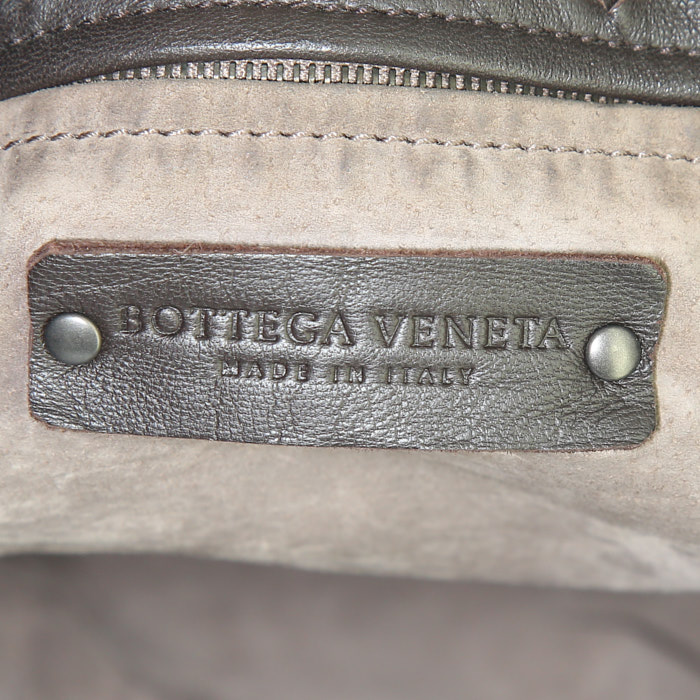Sac shopping Bottega Veneta  Cesta en cuir tressé marron - Detail D3