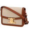 Celine  Triomphe Teen shoulder bag  in beige canvas  and brown leather - 00pp thumbnail