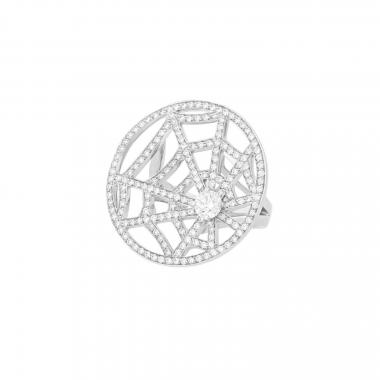 Sortija Chaumet Attrape Moi Si Tu M'Aimes de oro blanco y diamantes