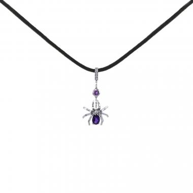Colgante Chaumet Attrape Moi Si Tu M'Aimes en oro blanco,  amatista y diamantes