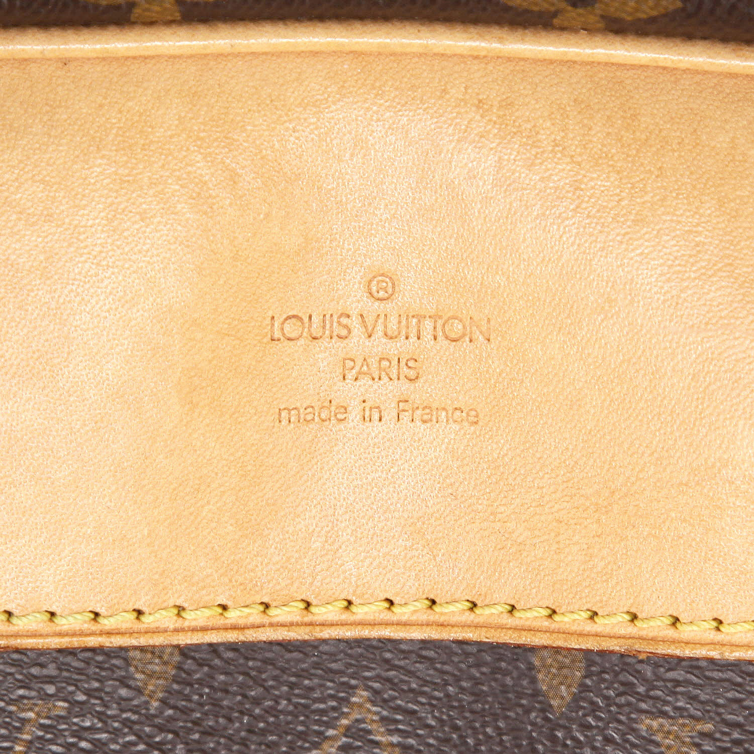 Borsa da viaggio Louis Vuitton  Alize in tela monogram marrone e pelle naturale - Detail D2