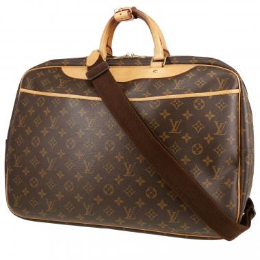 Borsa da viaggio Louis Vuitton  Alize in tela monogram marrone e pelle naturale