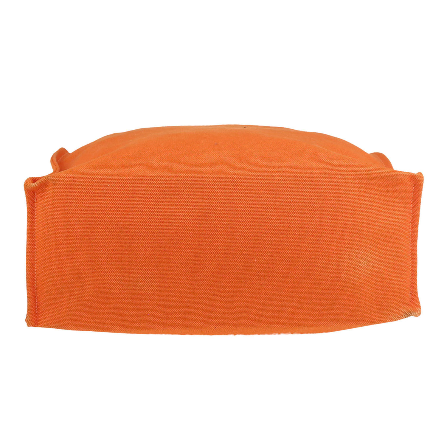 Hermès  Etriviere - Belt shopping bag  in orange canvas  and natural leather - Detail D1