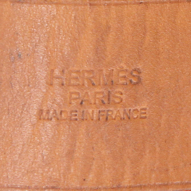 Sac cabas Hermès  Etriviere - Belt en toile orange et cuir naturel - Detail D2