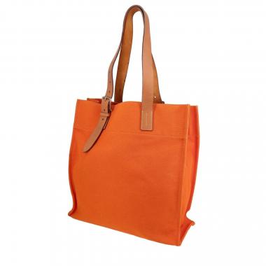 Shopping bag Hermès  Etriviere - Belt in tela arancione e pelle naturale
