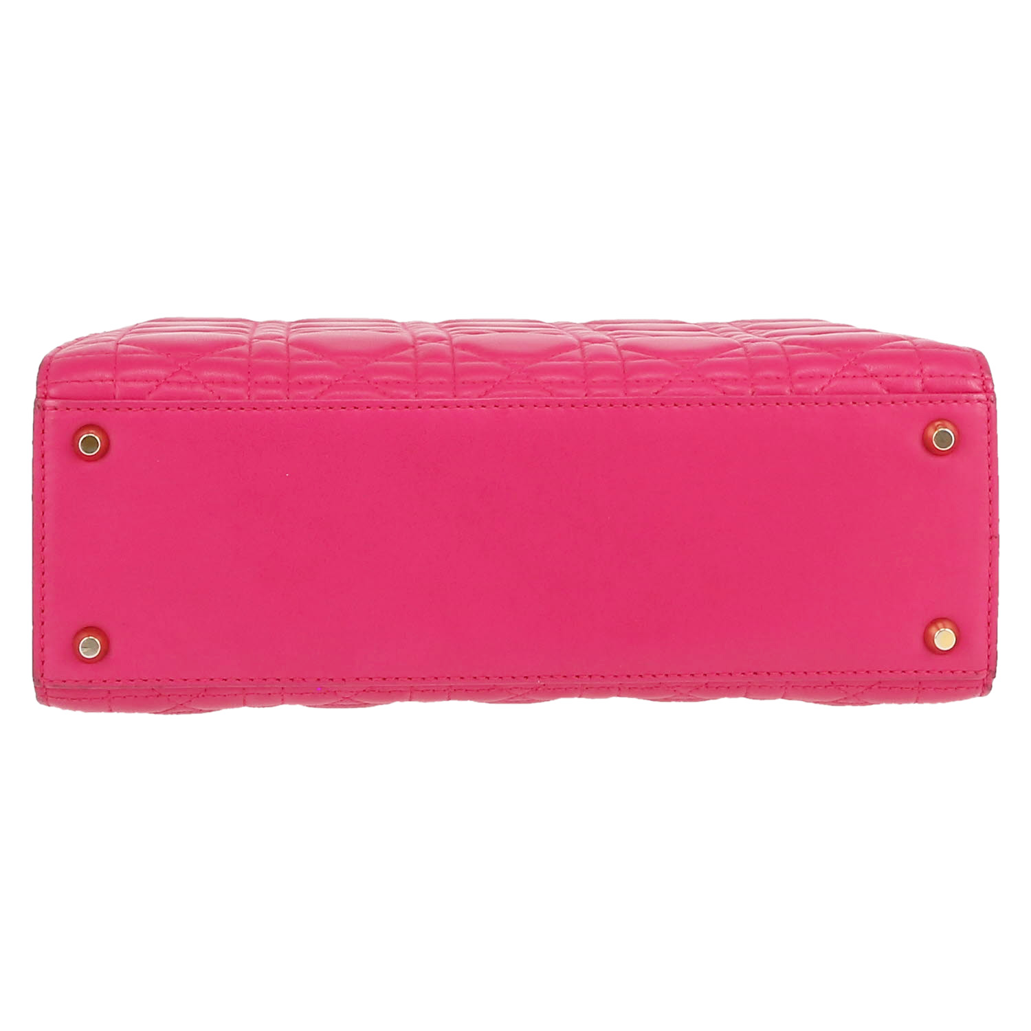 Bolso de mano Dior  Vintage en cuero cannage rosa - Detail D1