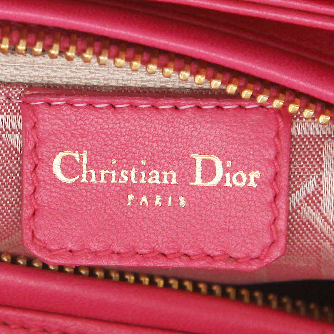Sac à main Dior  Vintage en cuir cannage rose - Detail D2