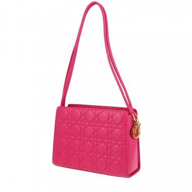 Bolso de mano Dior  Vintage en cuero cannage rosa